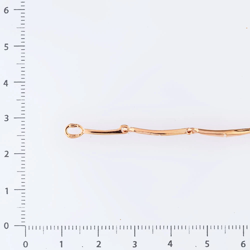 Браслет с фианитом из красного золота 585 пробы