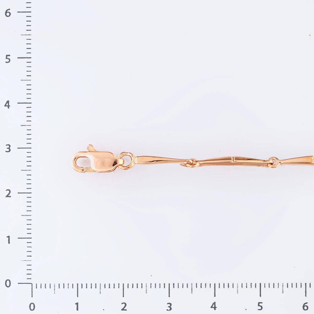 Браслет с фианитом из красного золота 585 пробы