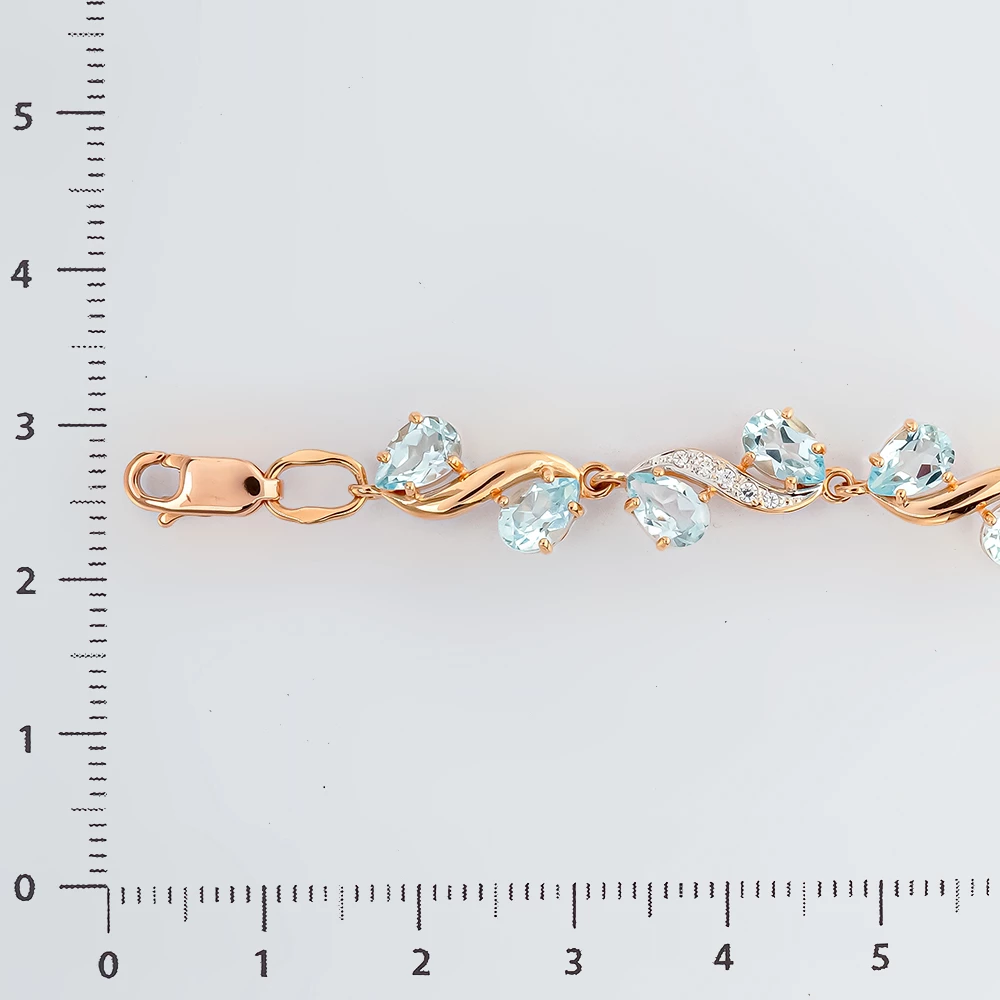 Браслет с топазом из красного золота 585 пробы