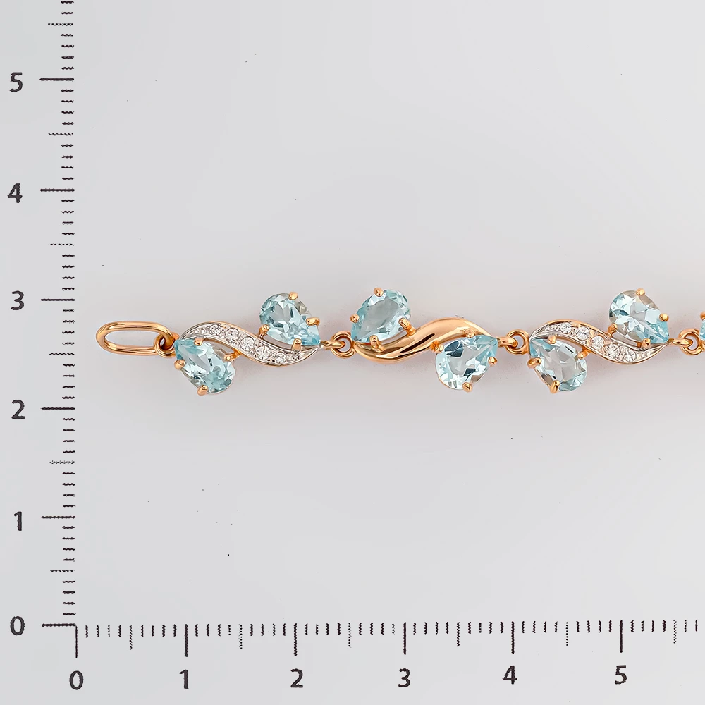 Браслет с топазом из красного золота 585 пробы