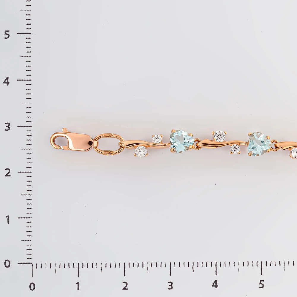 Браслет с топазом из красного золота 585 пробы