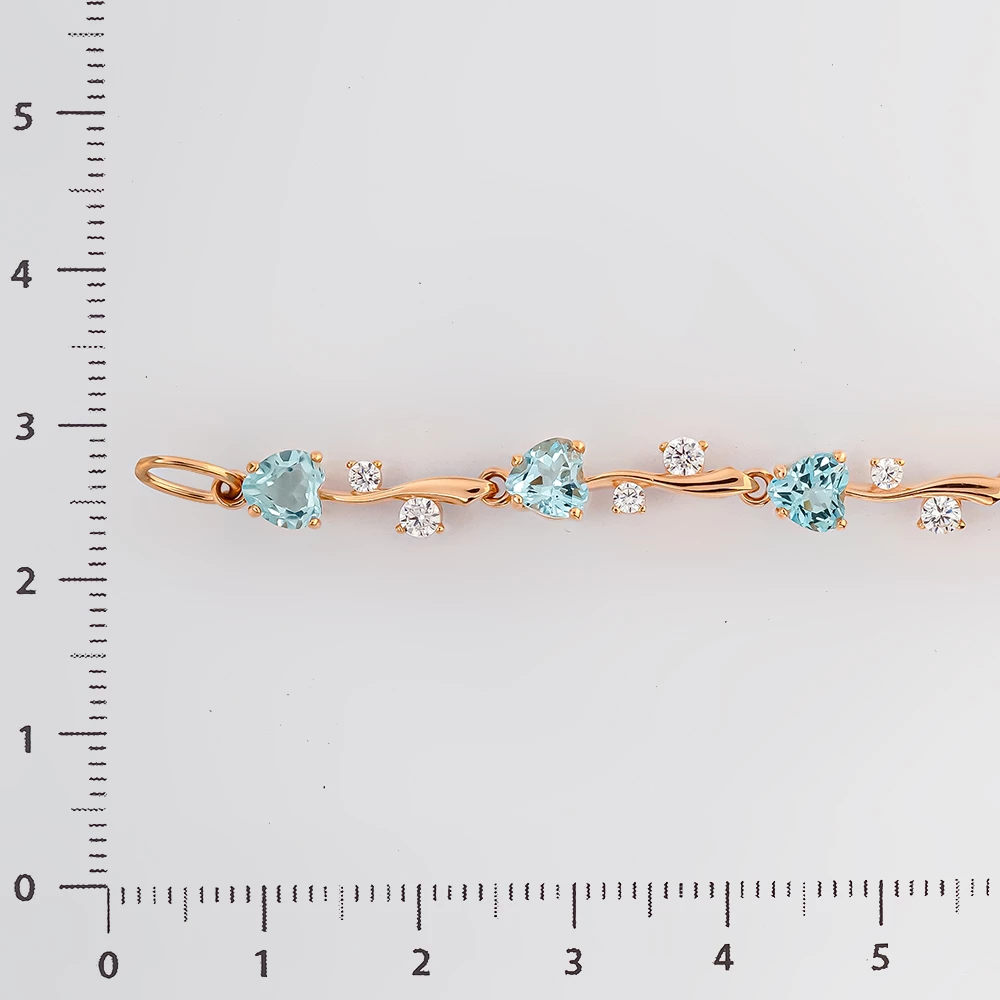 Браслет с топазом из красного золота 585 пробы