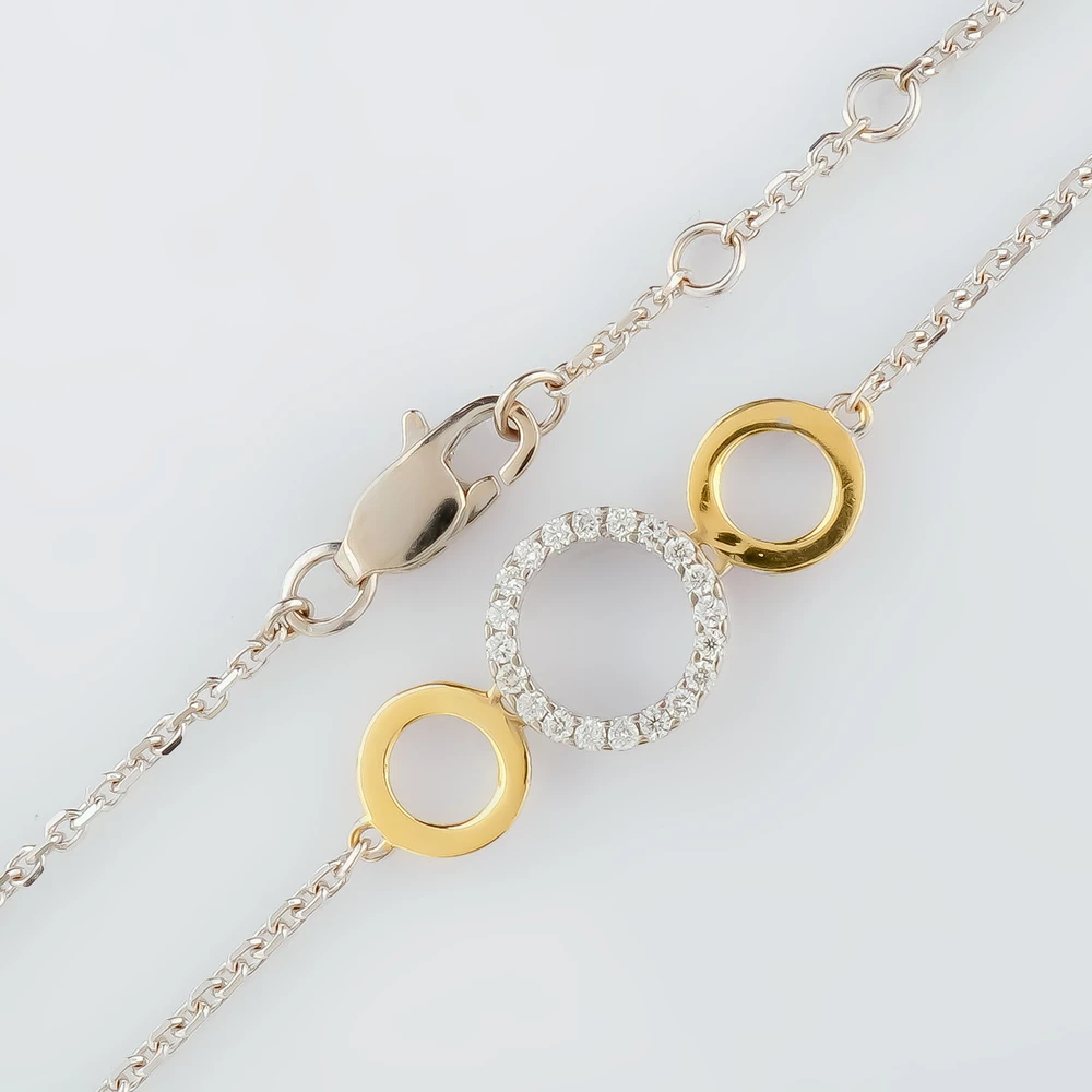 Браслет с бриллиантом из желтого золота 585 пробы