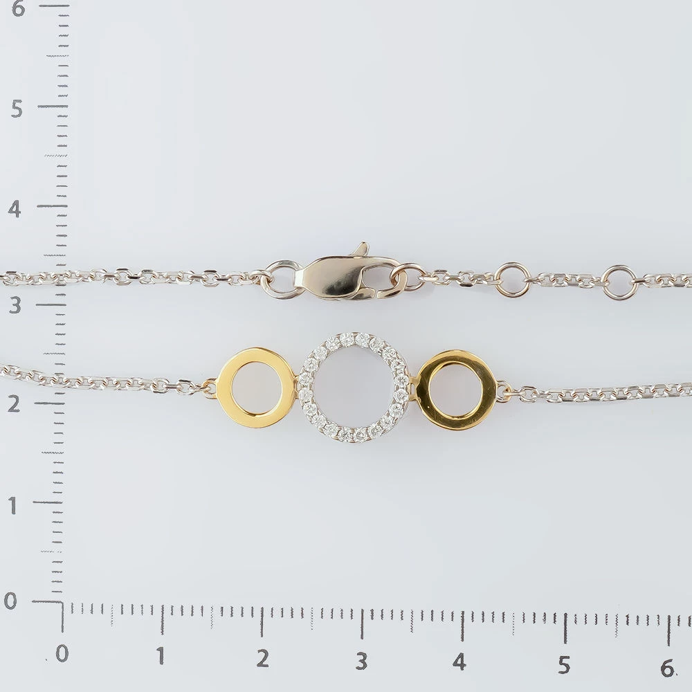 Браслет с бриллиантом из желтого золота 585 пробы