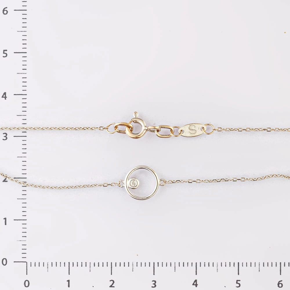 Браслет с бриллиантом из белого золота 585 пробы