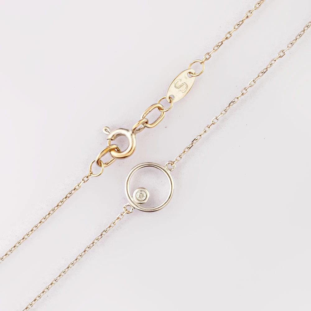 Браслет с бриллиантом из белого золота 585 пробы