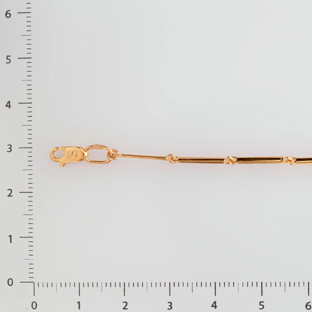 Браслет с фианитом из красного золота 585 пробы