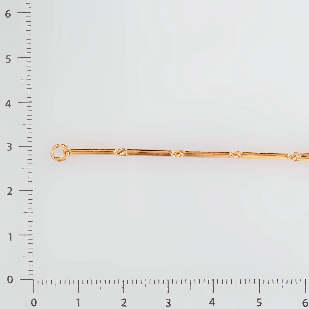 Браслет с фианитом из красного золота 585 пробы