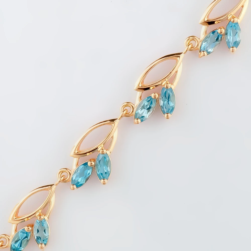 Браслет с топазом из красного золота 585 пробы