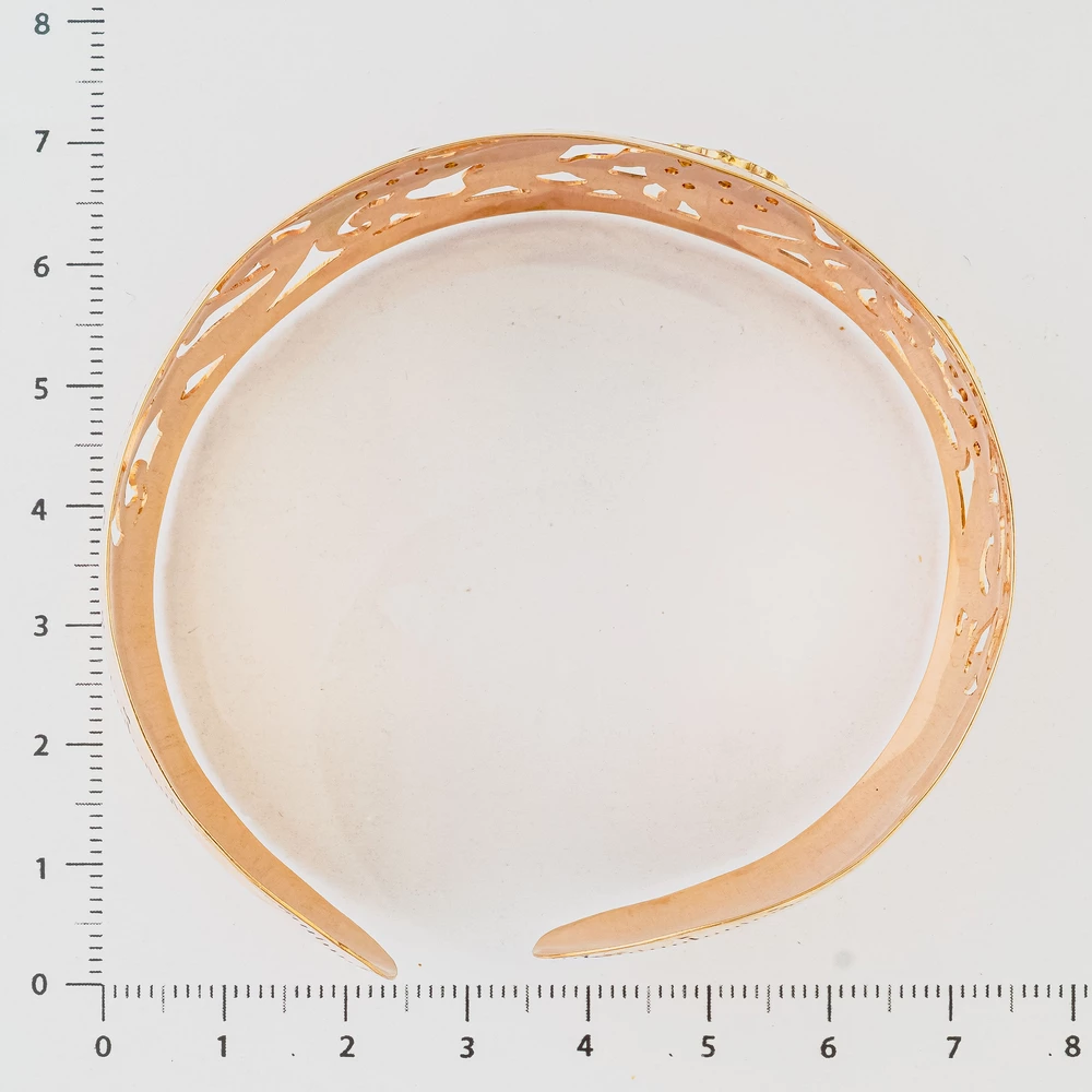 Браслет с фианитом из красного золота 585 пробы