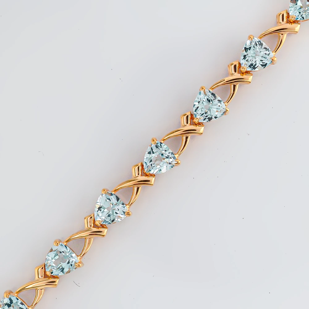 Браслет с топазом из красного золота 585 пробы