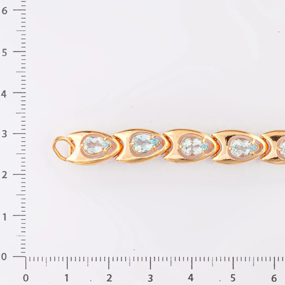 Браслет с топазом из красного золота 585 пробы