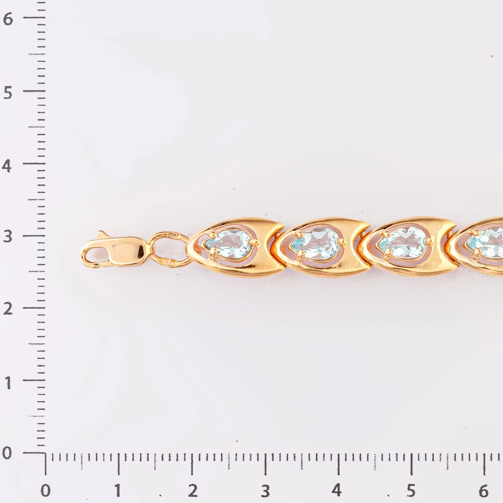 Браслет с топазом из красного золота 585 пробы