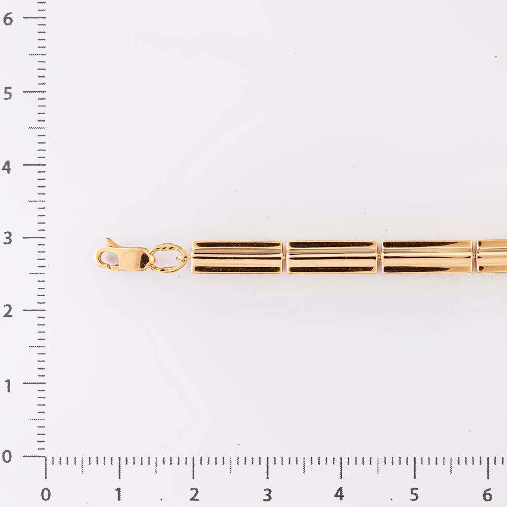 Браслет с фианитом из красного золота 585 пробы