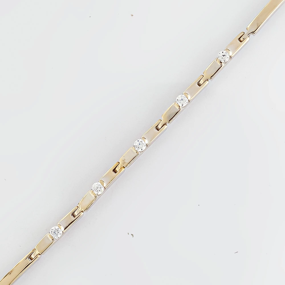 Браслет с фианитом из белого золота 585 пробы