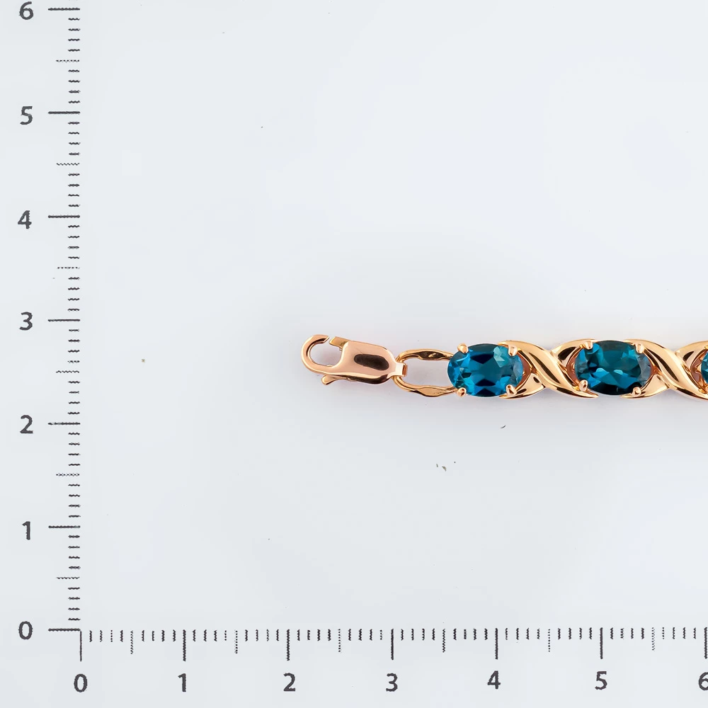 Браслет с топазом лондон из красного золота 585 пробы