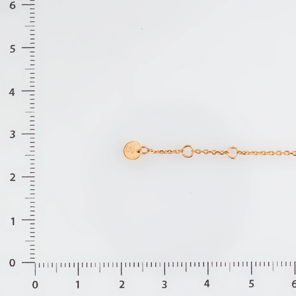 Браслет с фианитом из красного золота 585 пробы