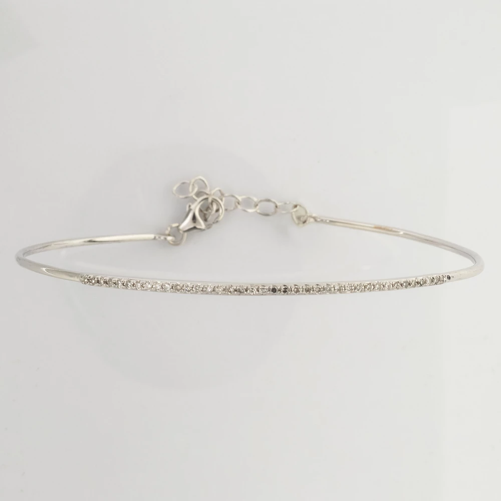 Браслет с бриллиантом из белого золота 585 пробы