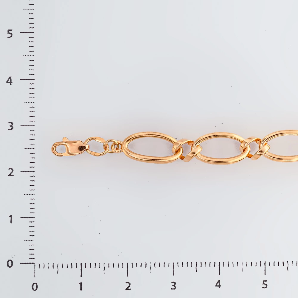 Браслет с фианитом из красного золота 585 пробы