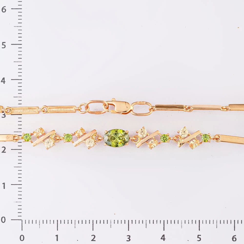 Браслет с ситаллом из красного золота 585 пробы