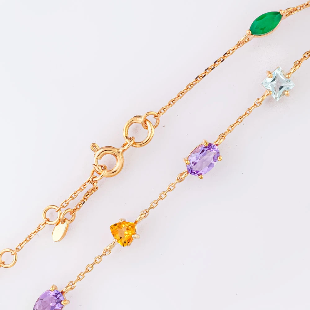 Браслет с топазом из красного золота 585 пробы