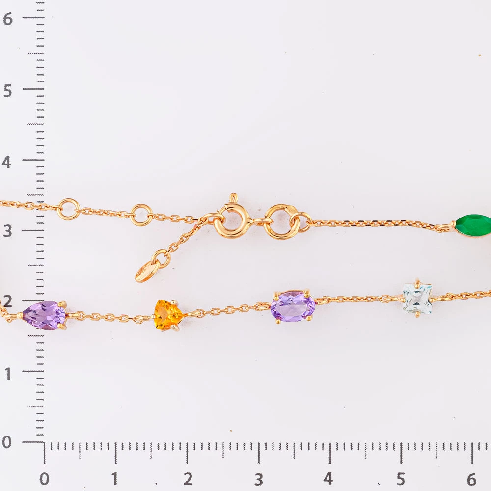 Браслет с топазом из красного золота 585 пробы