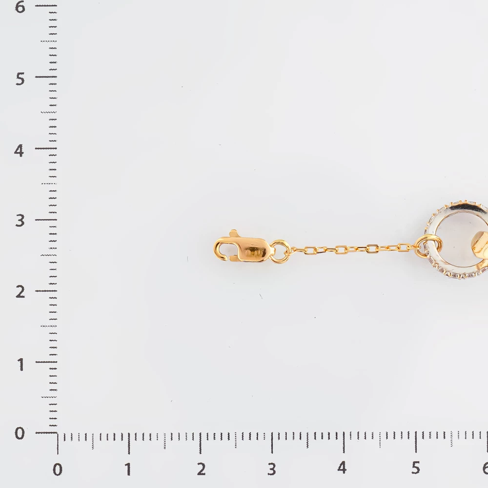 Браслет с фианитом из красного золота 585 пробы