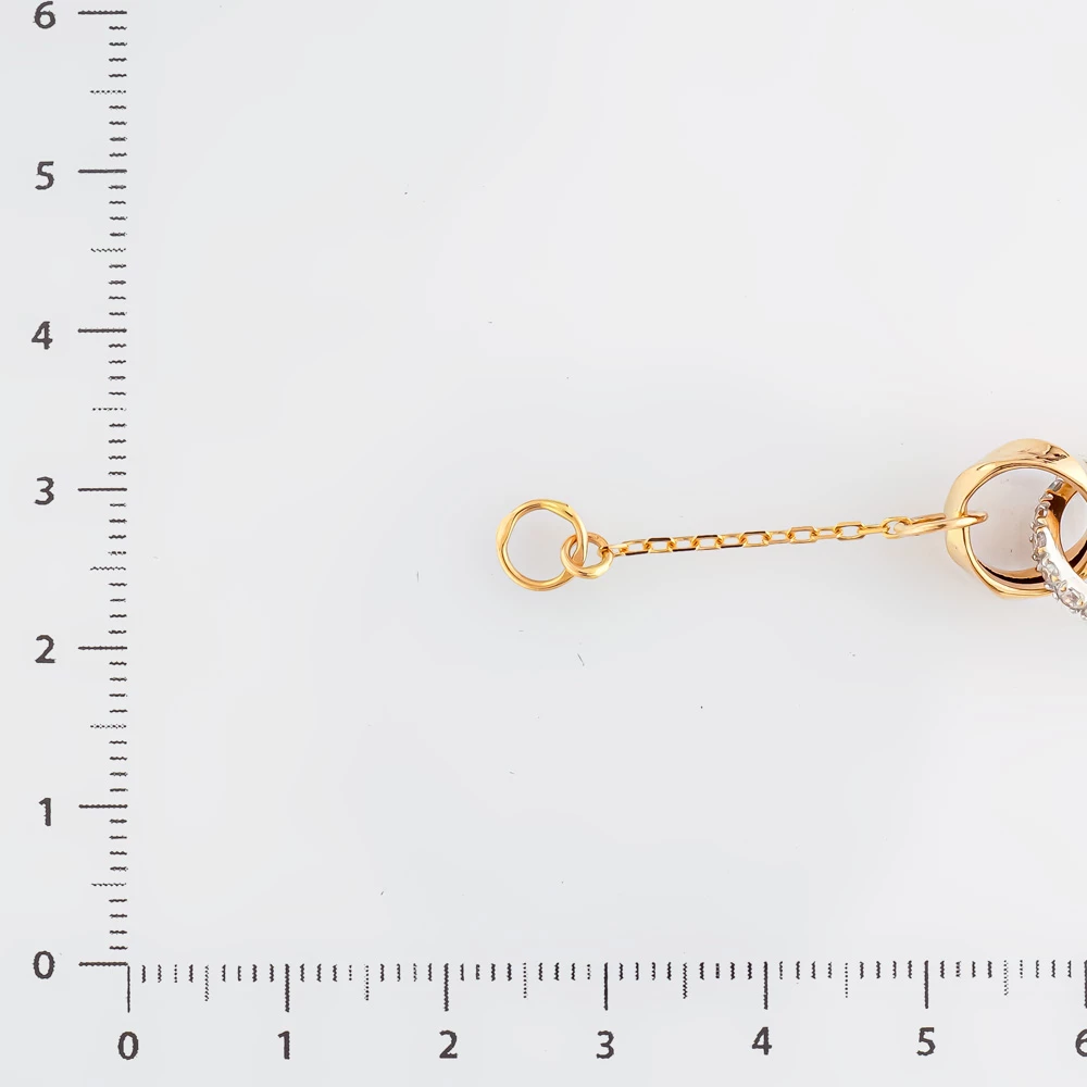 Браслет с фианитом из красного золота 585 пробы