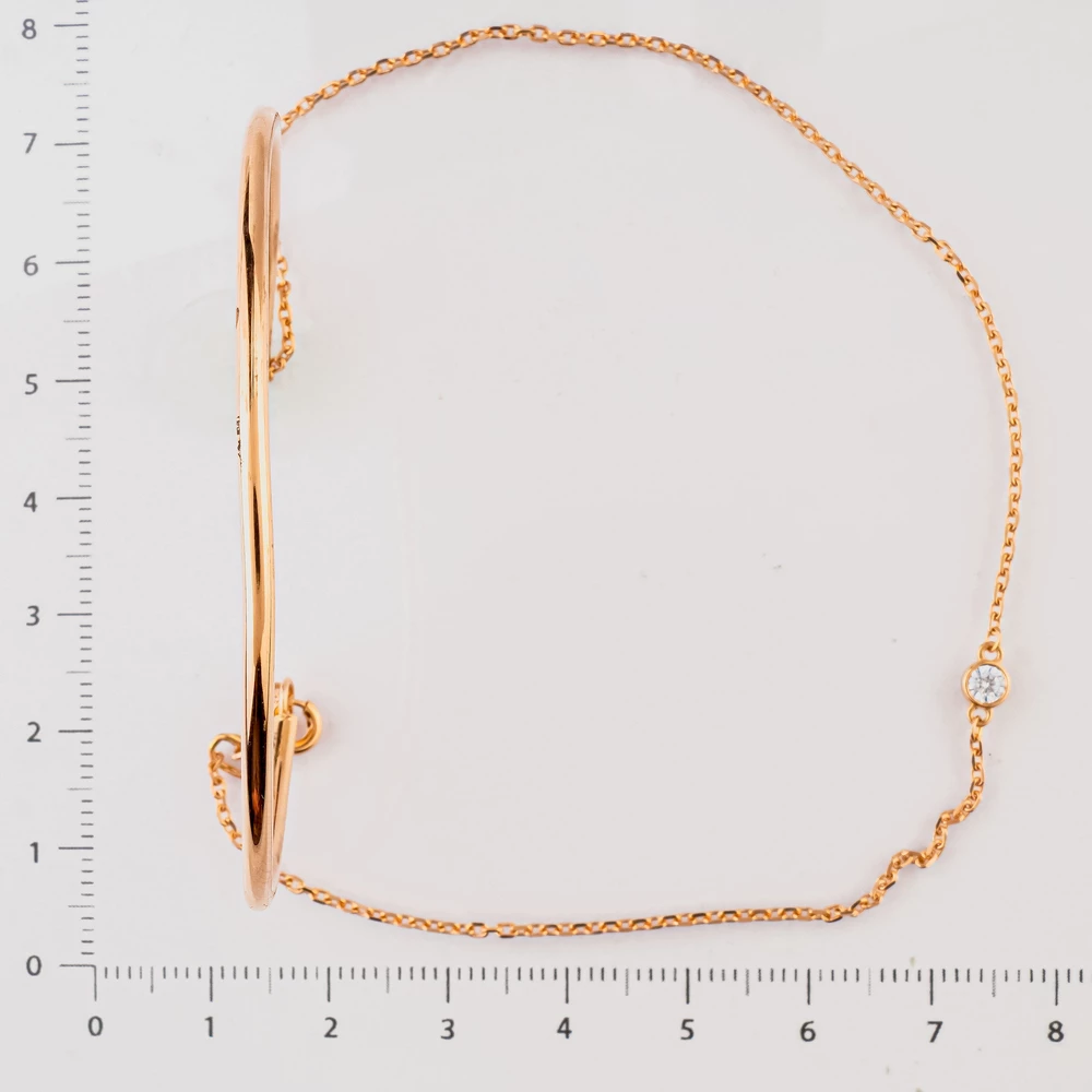 Браслет с фианитом из красного золота 585 пробы