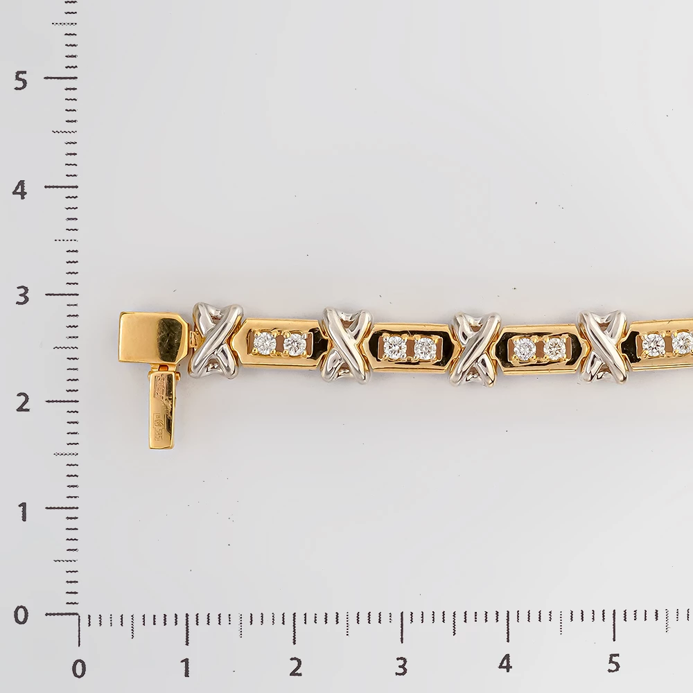 Браслет с бриллиантом из желтого золота 585 пробы