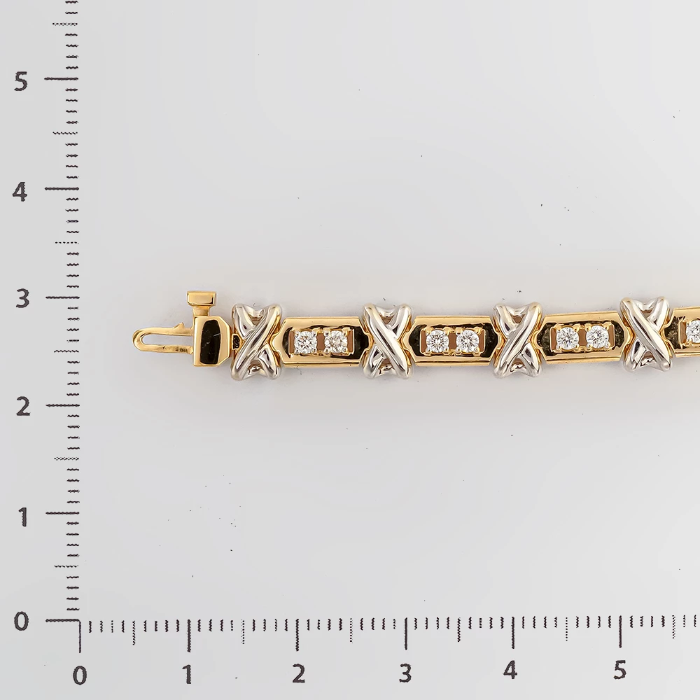 Браслет с бриллиантом из желтого золота 585 пробы