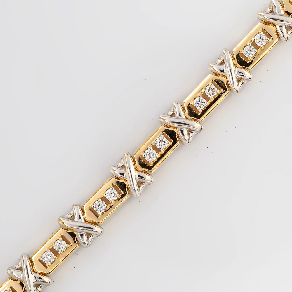 Браслет с бриллиантом из желтого золота 585 пробы