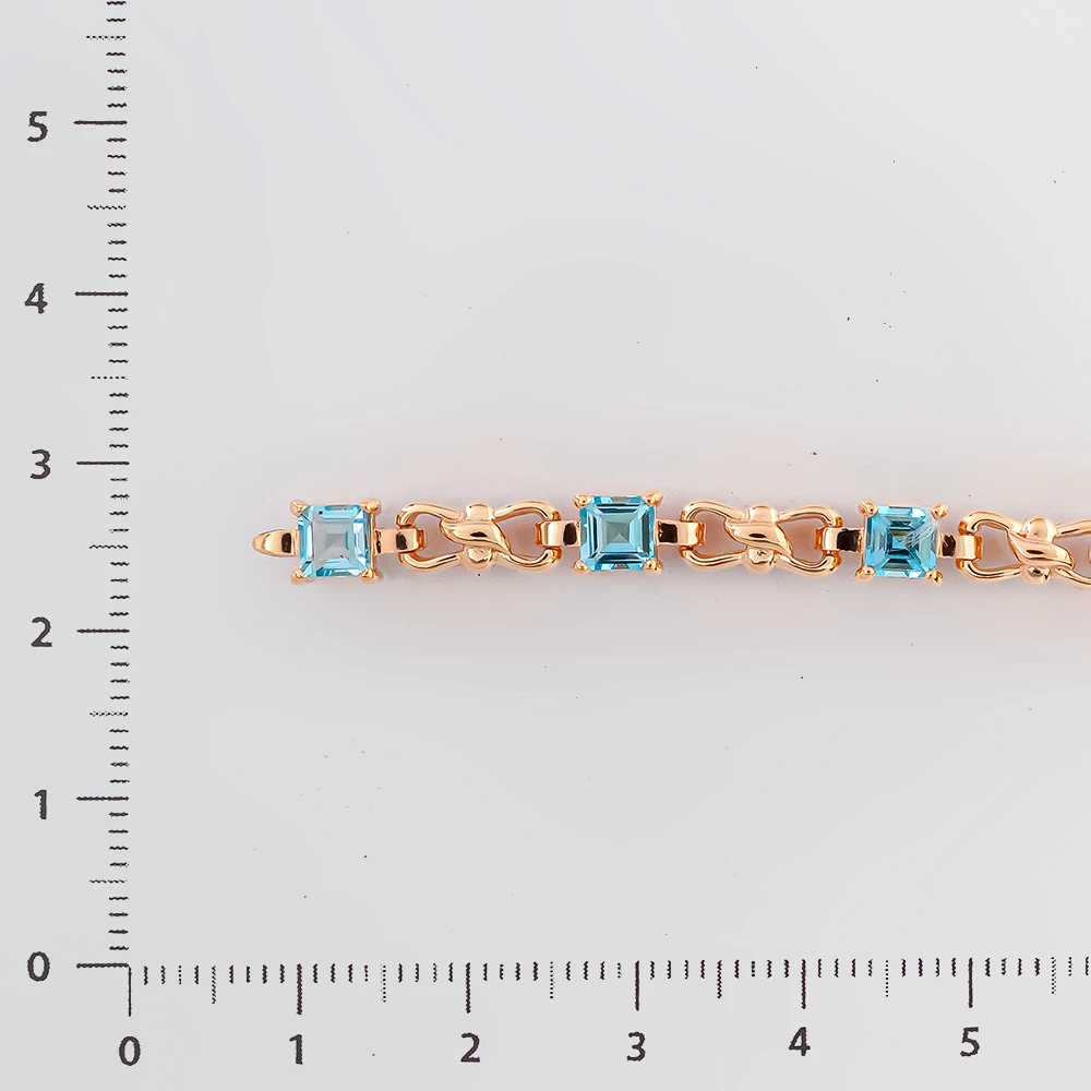 Браслет с топазом из красного золота 585 пробы