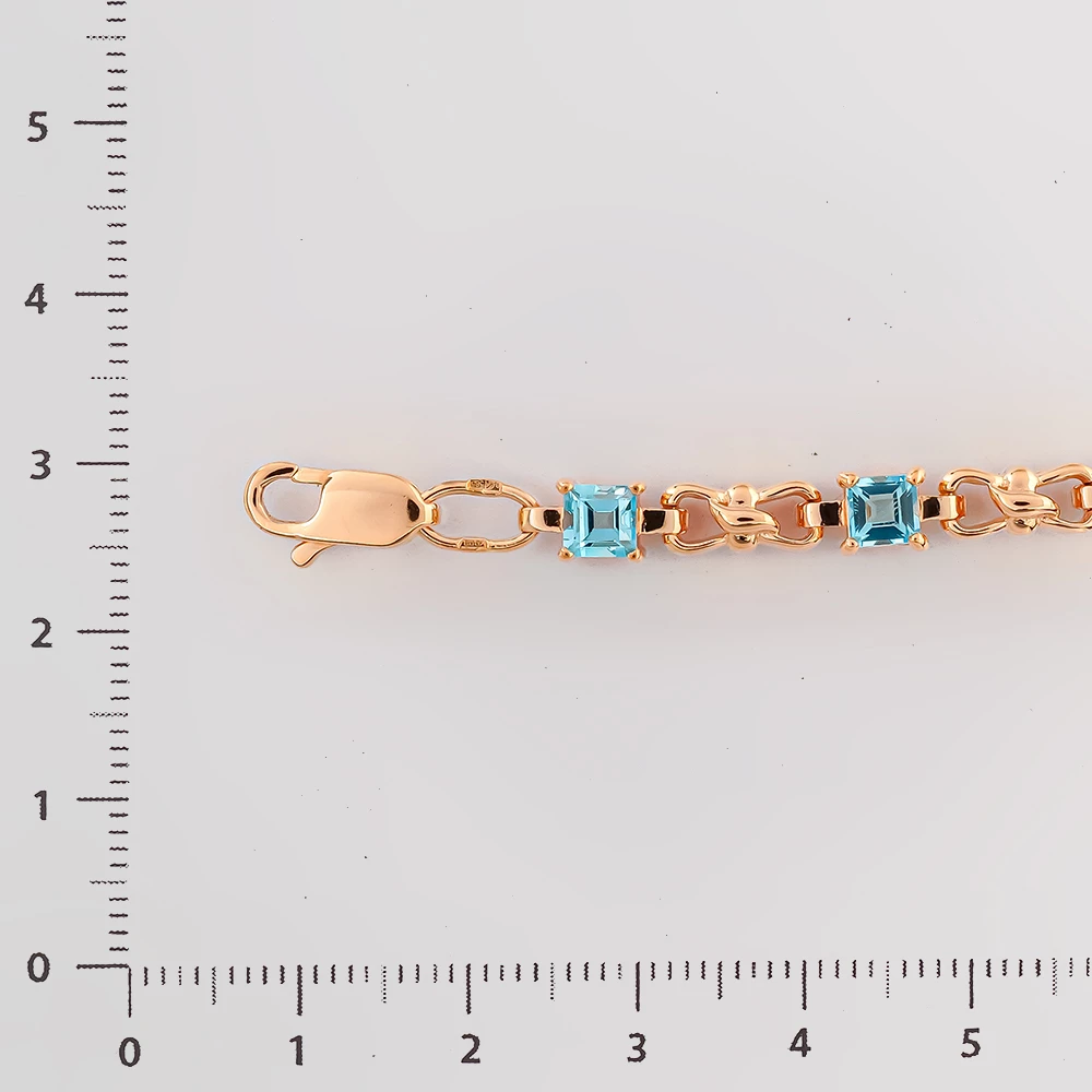 Браслет с топазом из красного золота 585 пробы