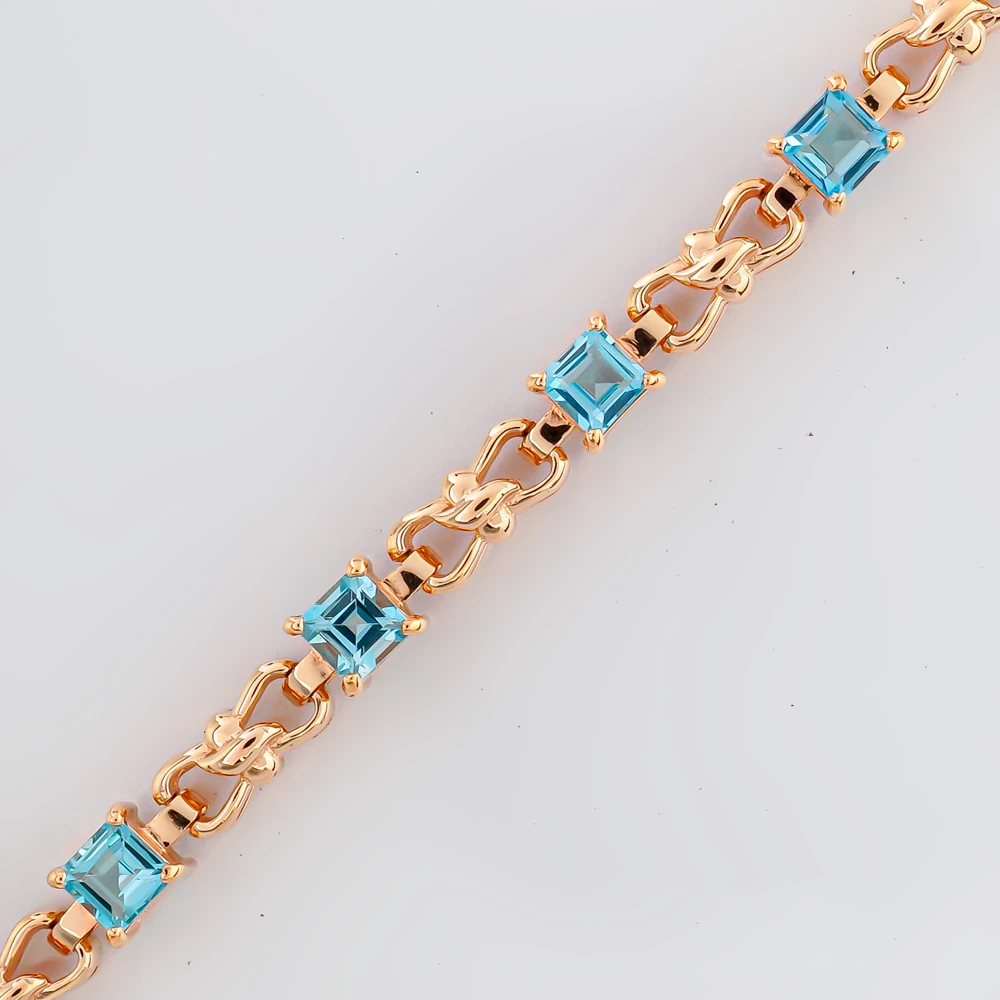 Браслет с топазом из красного золота 585 пробы