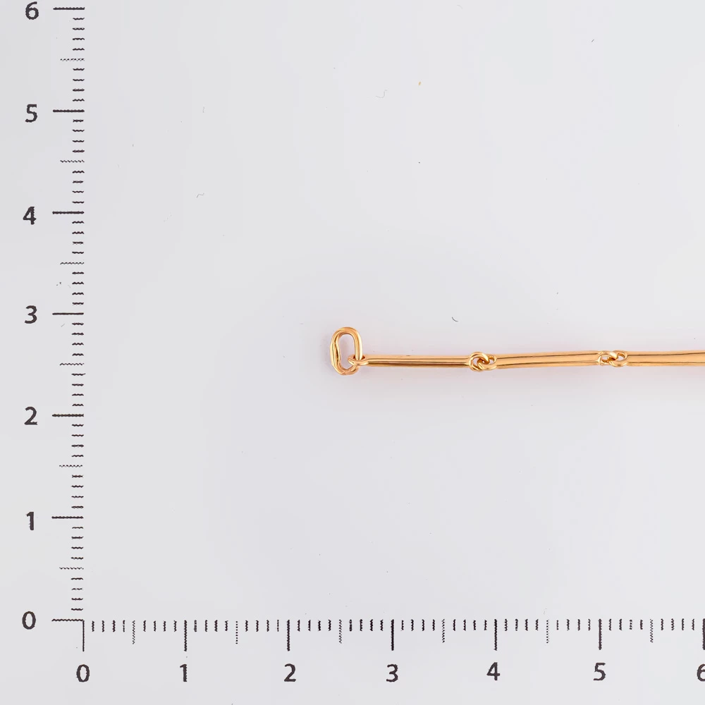 Браслет с фианитом из красного золота 585 пробы