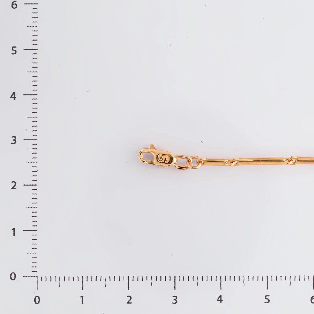 Браслет с фианитом из красного золота 585 пробы