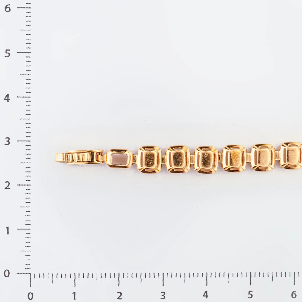 Браслет с рубином синтетическим из красного золота 585 пробы