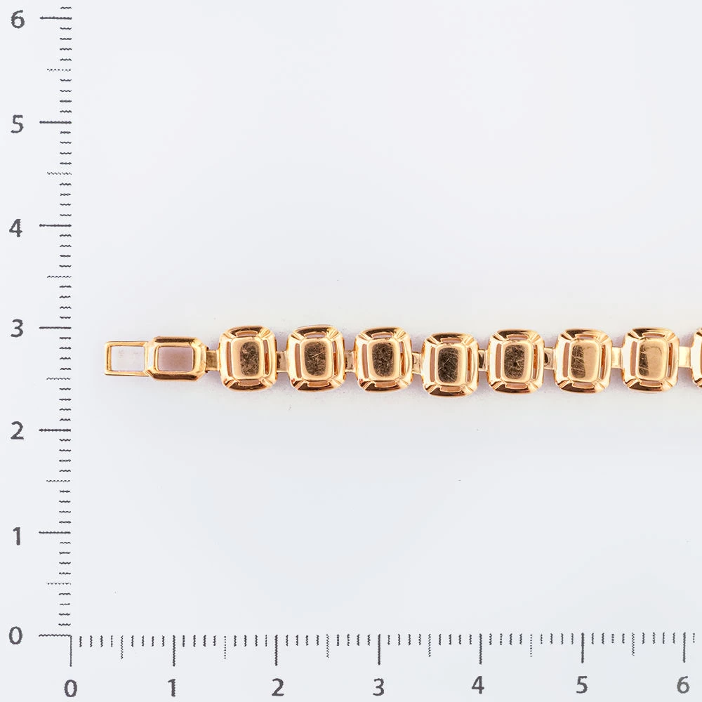 Браслет с рубином синтетическим из красного золота 585 пробы