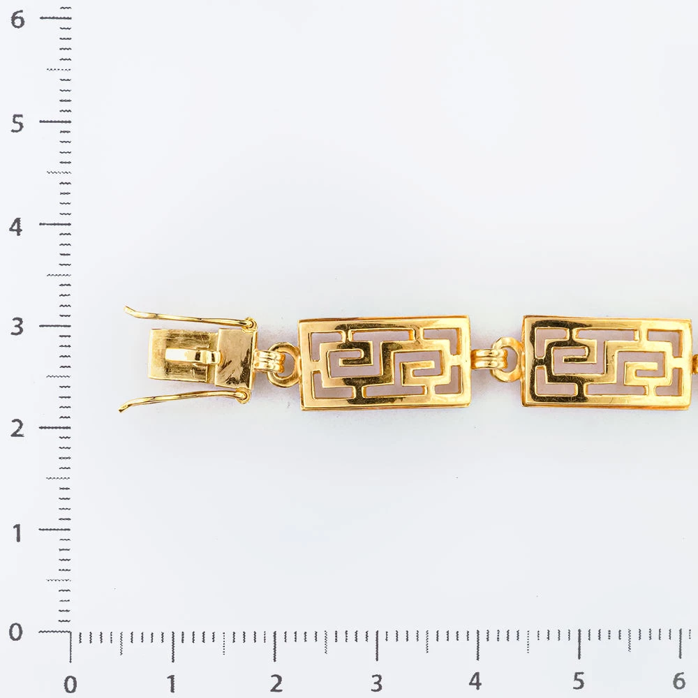 Браслет с гранатом из желтого золота 585 пробы