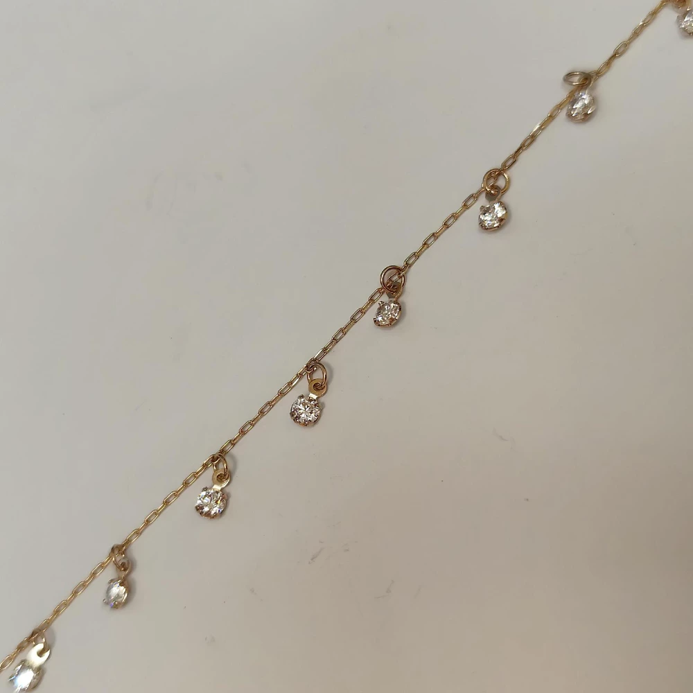 Браслет с фианитом из красного золота 585 пробы