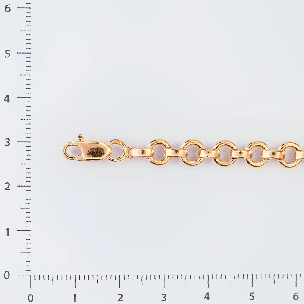 Браслет с фианитом из красного золота 585 пробы