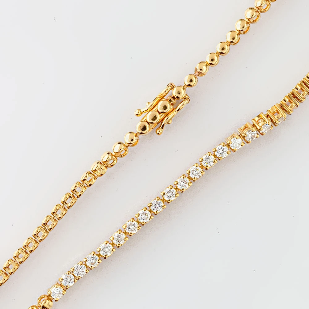 Браслет с бриллиантом из желтого золота 585 пробы