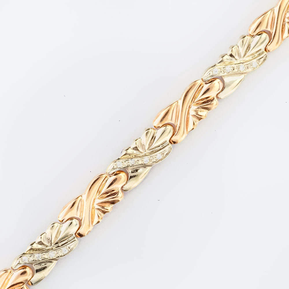 Браслет с фианитом из красного золота 585 пробы