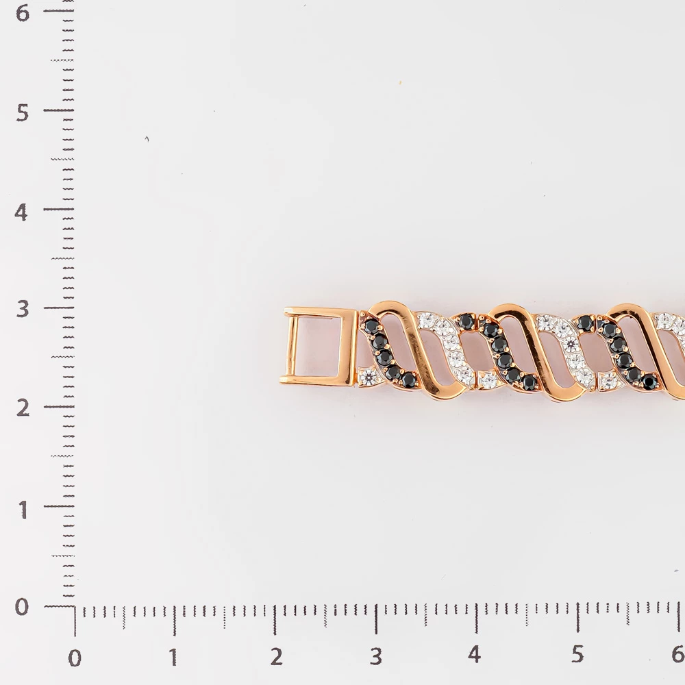 Браслет с фианитом из красного золота 585 пробы