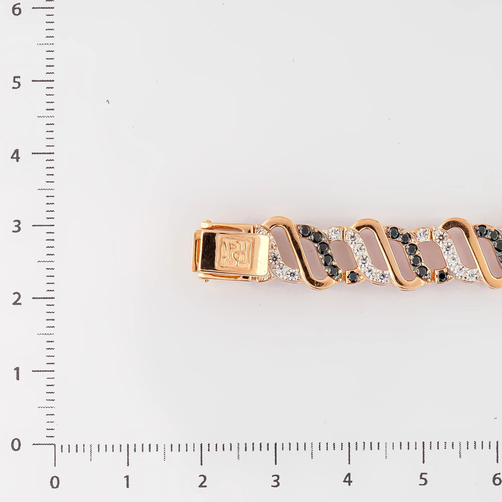 Браслет с фианитом из красного золота 585 пробы