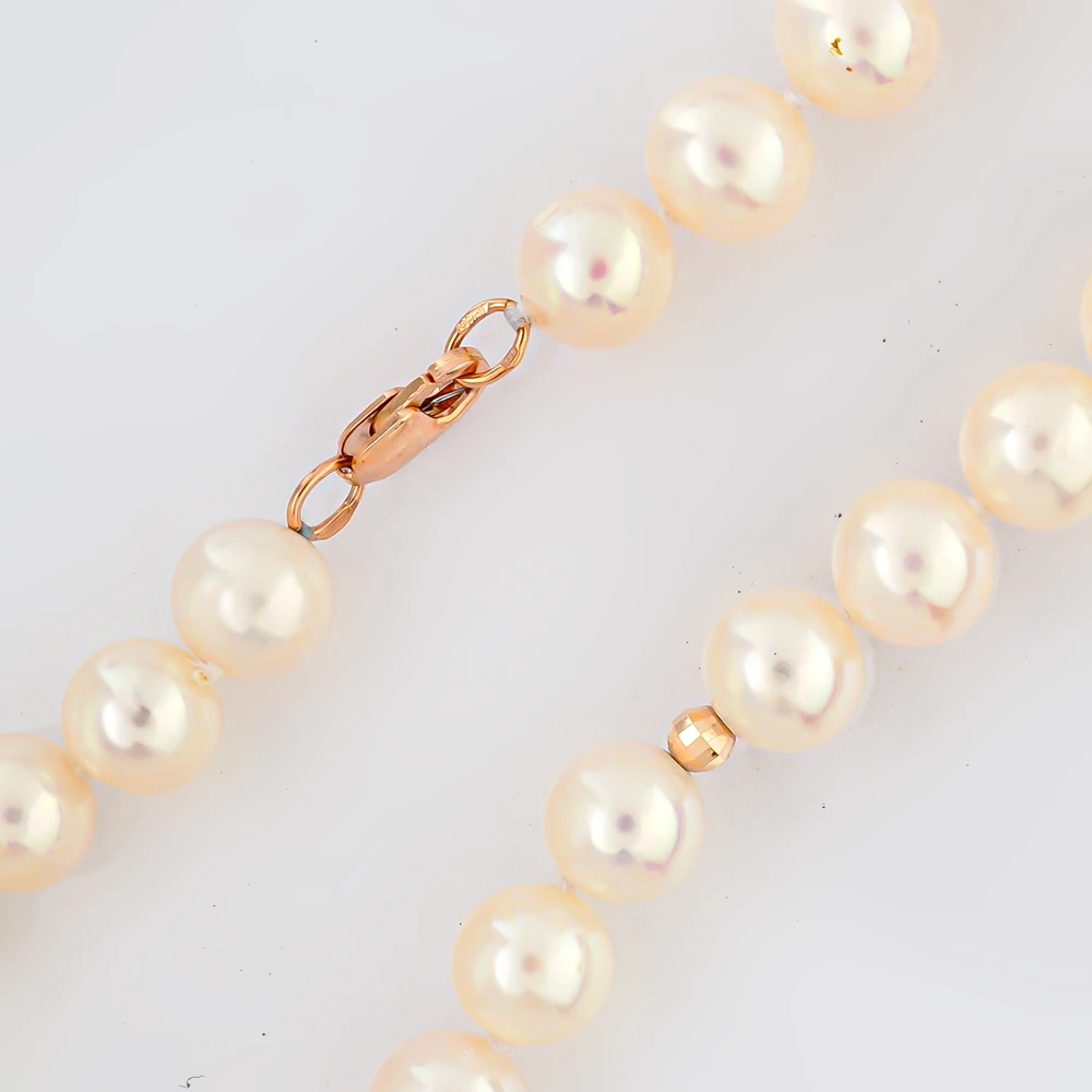 Браслет с культивированным жемчугом из красного золота 585 пробы