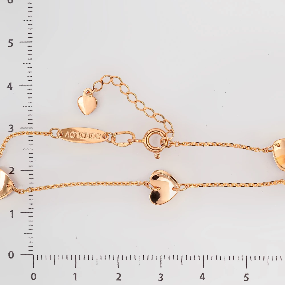 Браслет из красного золота 585 пробы