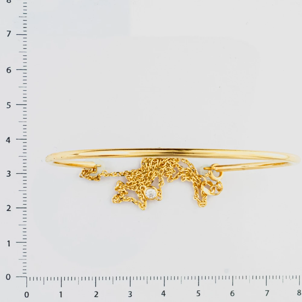 Браслет с фианитом из желтого золота 585 пробы