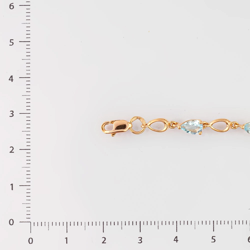 Браслет с топазом из красного золота 585 пробы